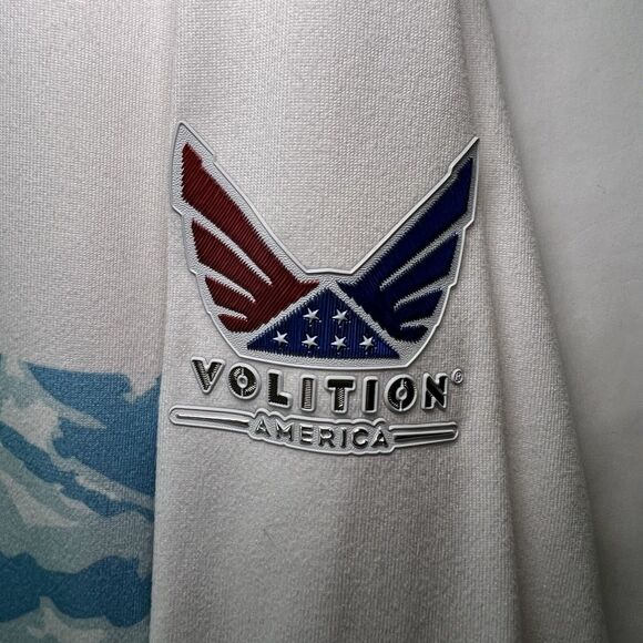 Puma Volition America 1/4 Zip Golf Pullover Mens Size Medium White Blue Camo - Picture 4 of 16